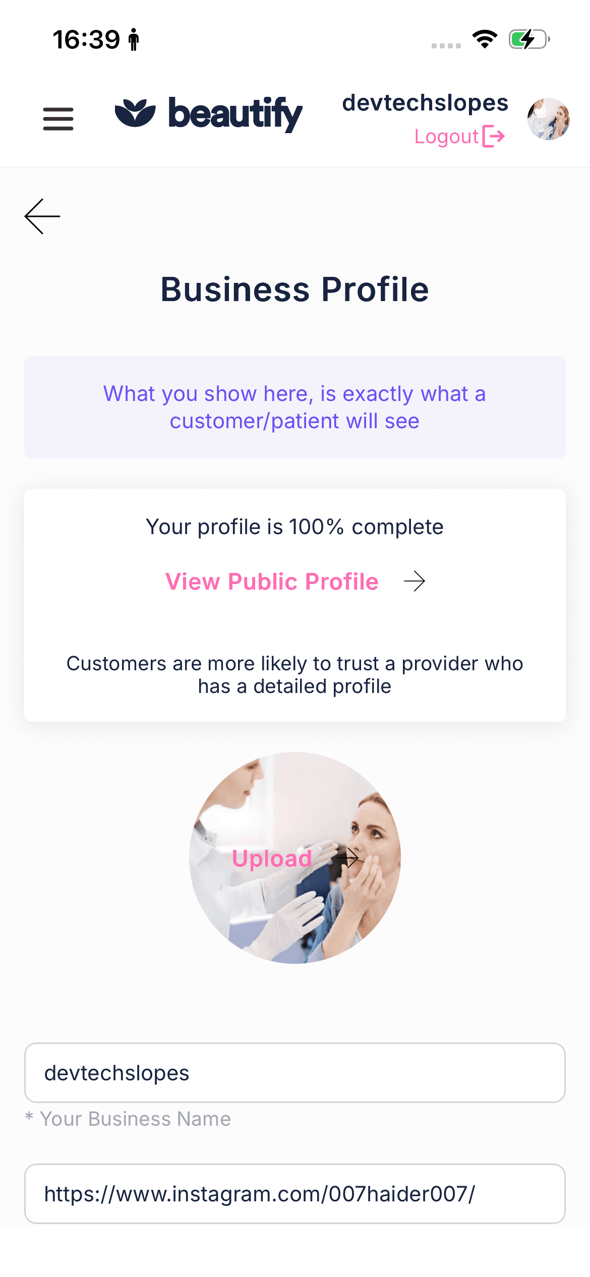Edit your business profile
